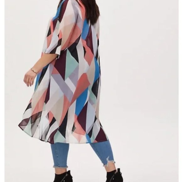Torrid Chiffon Hi-Lo Kimono sz00 - Picture 2 of 10